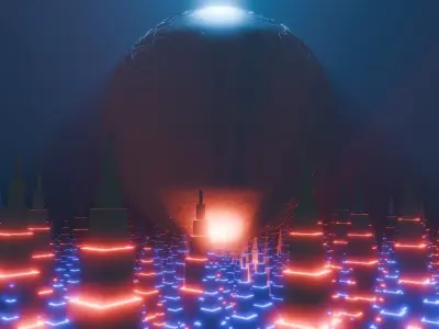 Sci-Fi City Building Animation 3D model