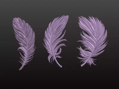 3D STL Feather Model CNC 3D Printing Engraving Wood Carving 3D print model