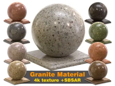 Granite stone PBR Texture with SBSAR material Texture