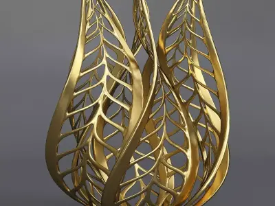  leaf style vase Low-poly 3D model