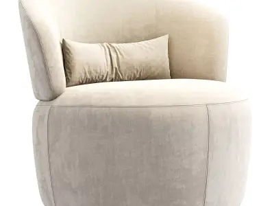 Amber Boucle Swivel Chair By Castlery 3D model