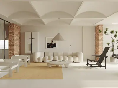 Cozy apartment scene 3D model