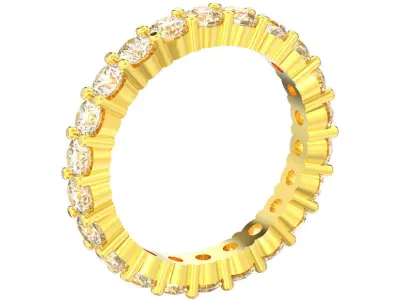 Classic round cut diamond eternity wedding band ring 3D print model