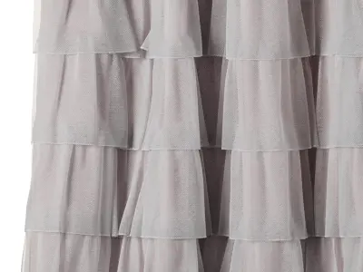 Volens green - pink Ruffle Shower Curtain 001 Low-poly 3D model