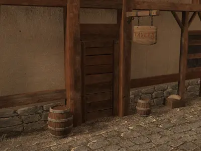 Tavern inn signs pack Low-poly 3D model