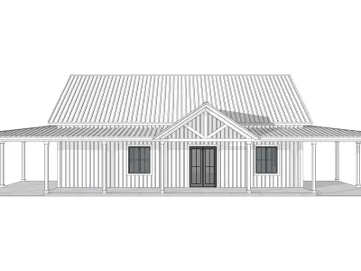 Barndominium House 011 -Archimple LLC Low-poly 3D model
