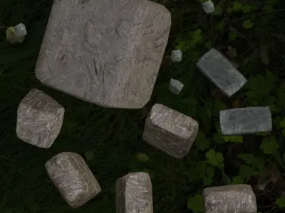 Low-Poly PBR Stones- A Free Game-Ready Free low-poly 3D model