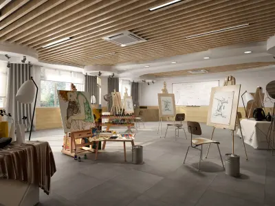 art studio Low-poly 3D model