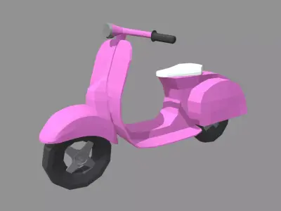 Low Poly Motorbike 02 Low-poly 3D model