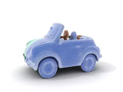 Mint Retro Convertible model pack Low-poly 3D model