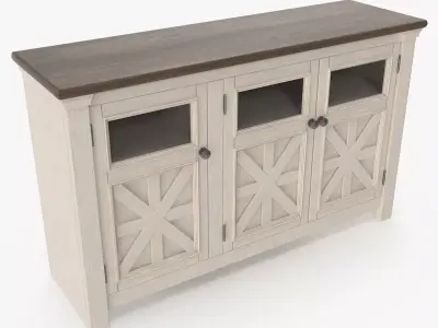 Tv Stand - 3 doors Low-poly 3D model