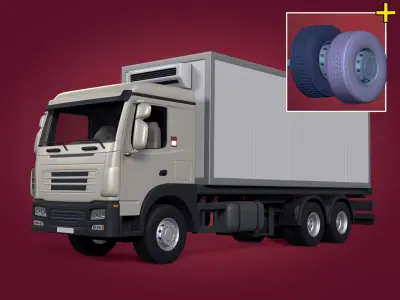 Generic Refrigerator Truck -- Small Container Truck -- Box Truck 3D model