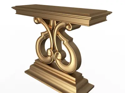 Luxury Console Table 01 Low-poly 3D model