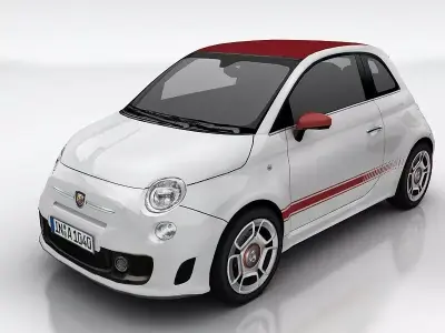 Fiat 500 Abarth Low-poly 3D model
