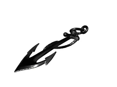 Nautical Silver Anchor Prop Low-poly 3D model