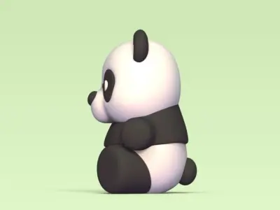Cute Round Panda 3D print model