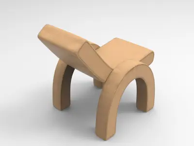 Fuggo Lounge Chair Low-poly 3D model
