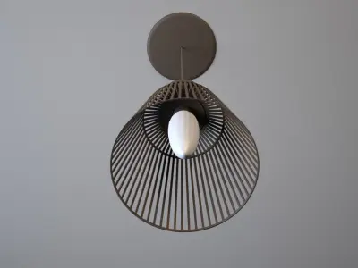 Wooden ceiling lamp model Low-poly 3D model