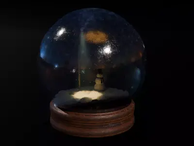 Snow globe Low-poly 3D model