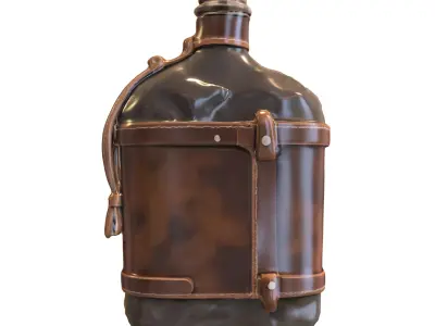 Leather Flask Pack Low-poly 3D model