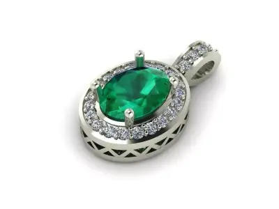 Oval Shape Pendant 227 3D print model