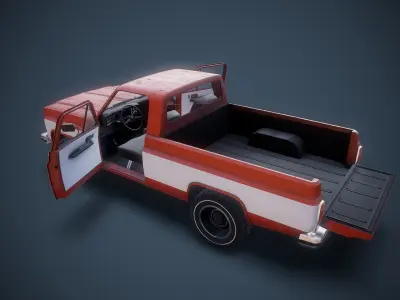 Gameready American Pickup Low-poly 3D model