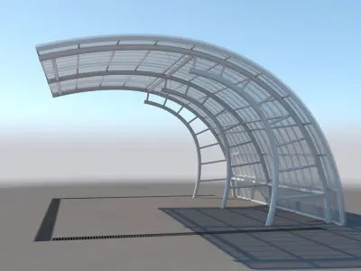 Carport Design With Steel Construction 5 3D model