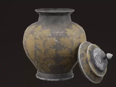 Golden Pot Low-poly 3D model purchase
