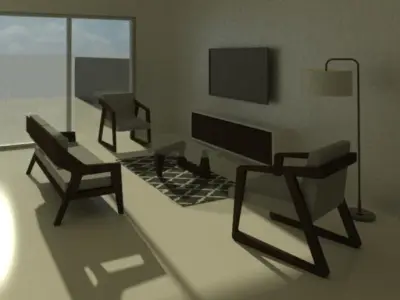 revit Living room forniture sets 3D model