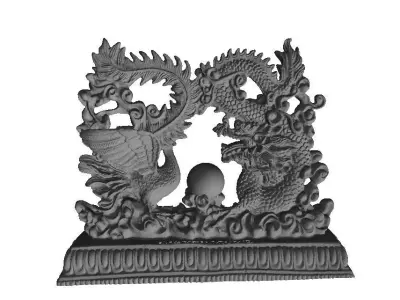 Dragon and Phoenix  3D print model