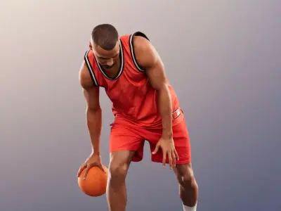 Jonny 12679 - Athletic Black Basketball Player Low-poly 3D model