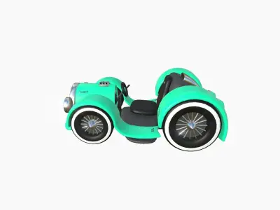Cartoon Kart E08 Aqua - Vehicle Racing Design Low-poly 3D model
