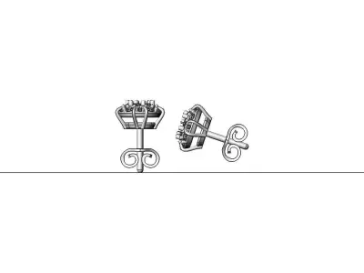 Diamond Earrings 3 3D print model