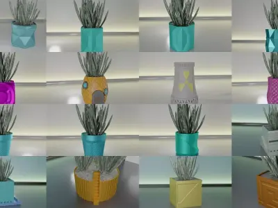 plant pot colection 1-50  3D Model Collection