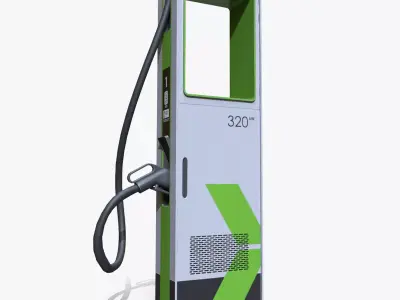 Elektric car charging station Low-poly 3D model