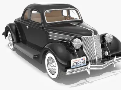 1930s Generic Coupe Car Black 3D model