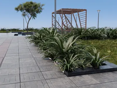 Modern City Garden - Park 3D model
