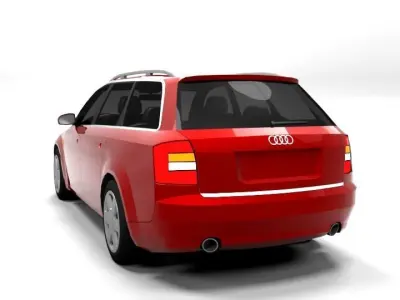 AUDI A4 2001 AVANT LOWPOLY Low-poly 3D model