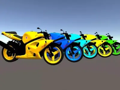 Simple 3D Race Bike Low-poly 3D model