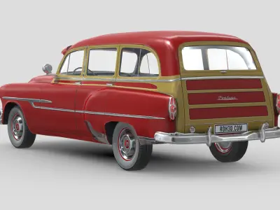 Pontiac Chieftain Deluxe 1953 Low-poly 3D model