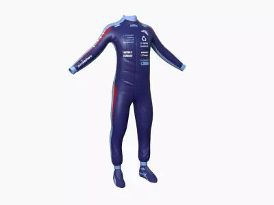 Racing Pilot Uniform A03 Dark Blue - Character Clothing Design Low-poly 3D model