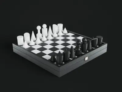 Conran Shop Leather Chess Set Free 3D model