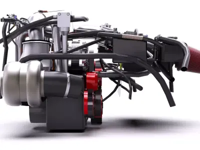 13B Stage 3 FBO Turbo Rotary Engine Low-poly 3D model