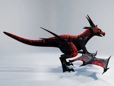 Lava Dragon Low-poly 3D model