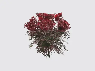 red rose flowers Low-poly 3D model