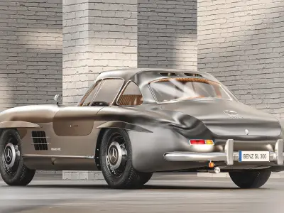  Mercedes Benz 300 SL Low-poly 3D model