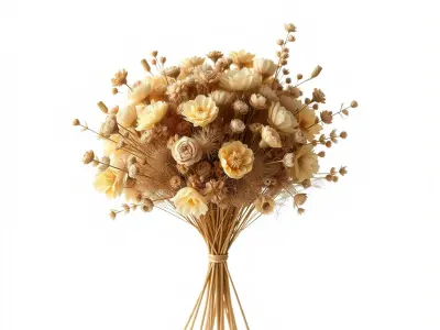 Elegant Dried Flower Bouquet Model Pack for Visualizations Low-poly 3D model