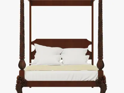 Irish Mahogany Four Poster Tester Bed Circa 1760 3D model