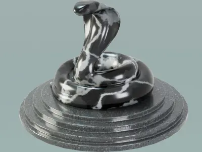 House Decoration Cobra Statue Low-poly 3D model