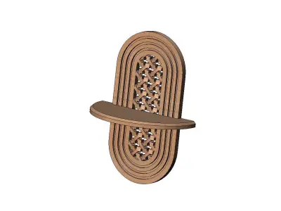 Moucharabeih floating shelf wall decor and mirror frame 3D print model